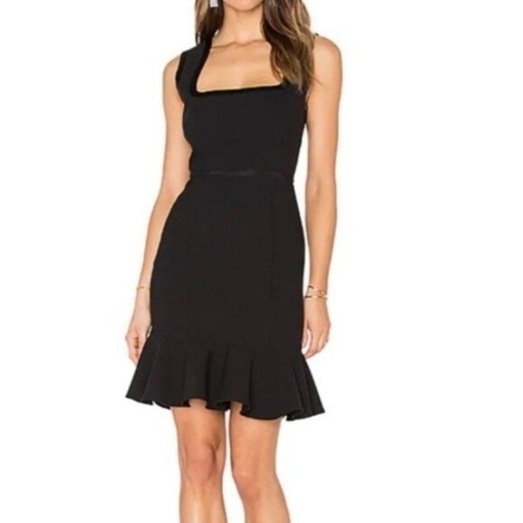 Cinq A Sept Black Willa Ruffle Hem Dress - Picture 1 of 12